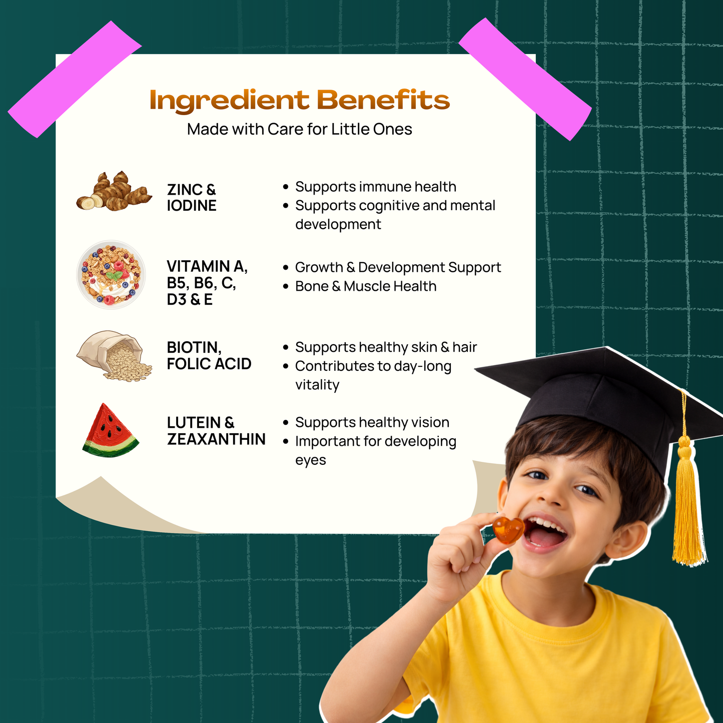 Kids Gummies - Children's Multivitamin with Eye Support